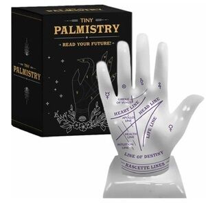 NEW Tiny Palmistry Spooky Halloween Gift Decor | Clear Quartz Crystal | Figurine